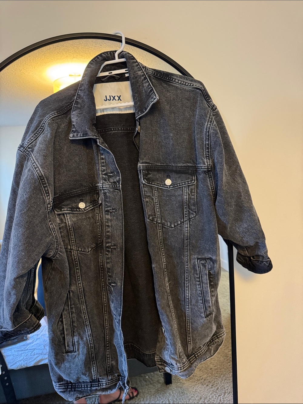 Women's Washed Black Denim Jacket